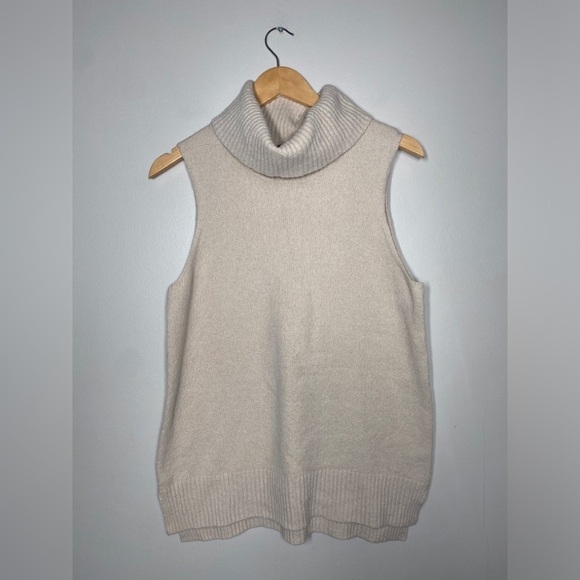 James Perse Los Angeles Wool Blend Cowl Turtleneck Vest Sweater - Picture 4 of 7